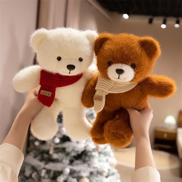 Teddy Bear Plush Toy with Scarf Soft Cuddly Stuffed Animal Gift for Kids 12 Inch - Picture 2 of 4